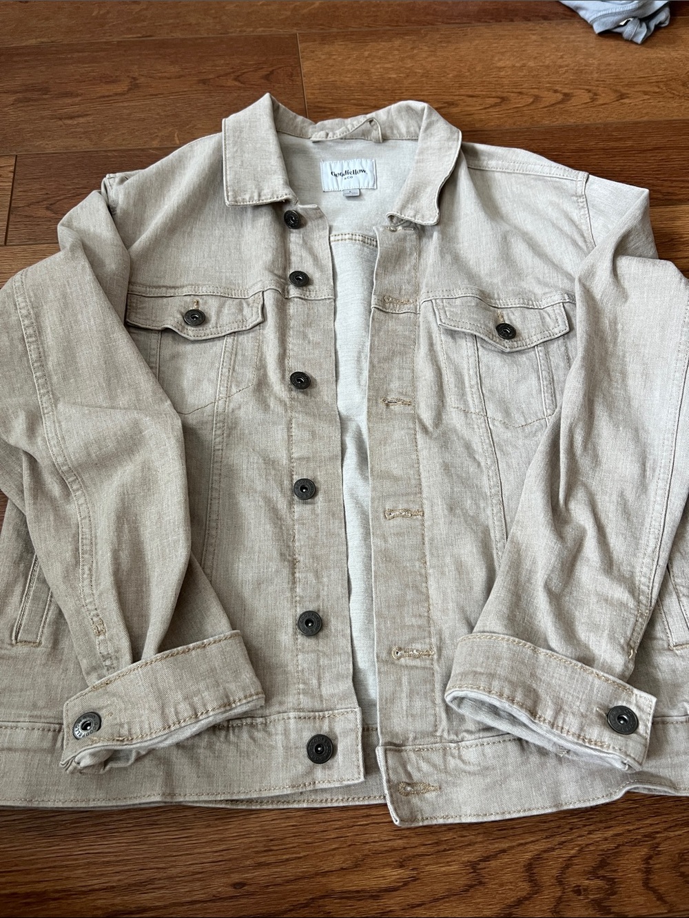 Goodfellow & Co Beige/Tan Woman’s Denim Jacket with Button Front